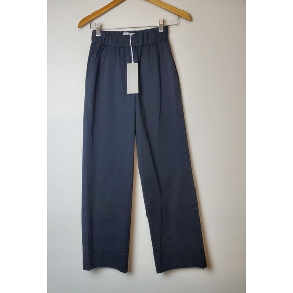 NEW Everlane xs "The Easy Pants" Black Cotton Twill Pull On Relaxed Fit - Picture 2 of 10